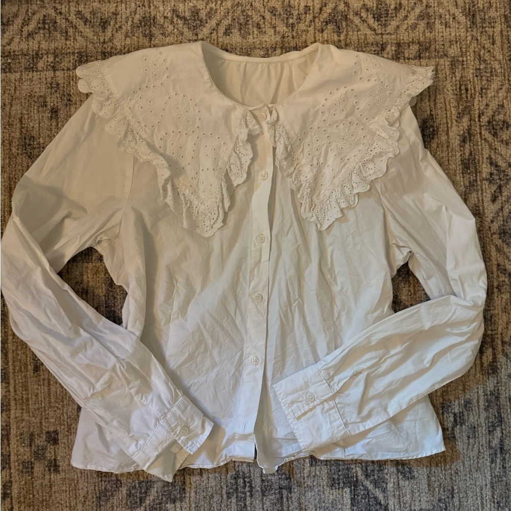 Vintage Lace Collar Women's Top
